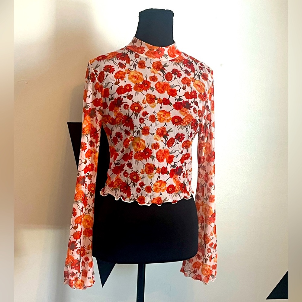 Floral, Bell Sleeve Top